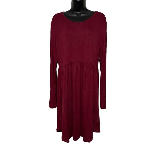 NW Long Modest Knee Length Re Jersey Knit Long‎ Sleeve Dress Women’s Size XL - Picture 1 of 4